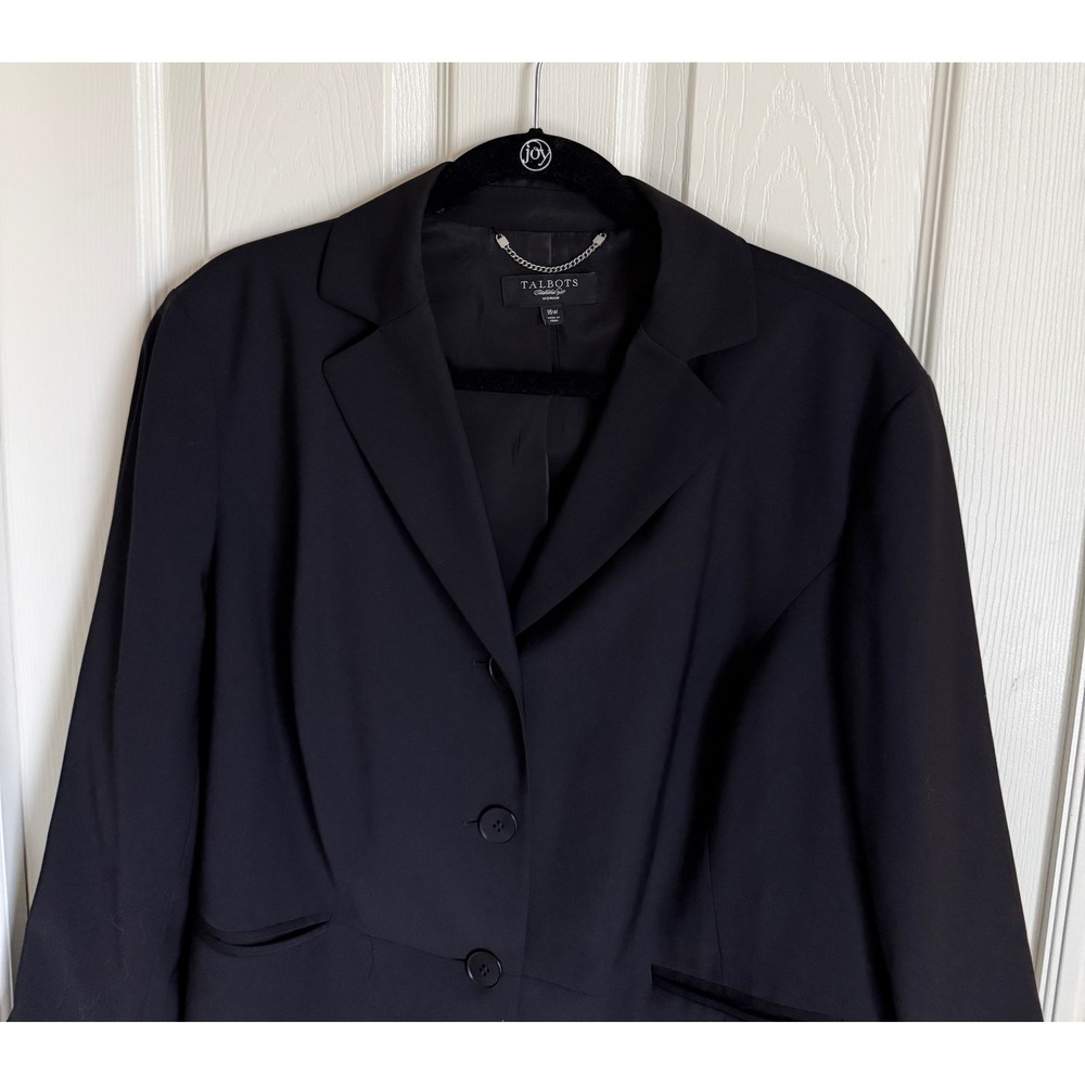Talbots Black Wool Blend Three Button Blazer Jack… - image 3